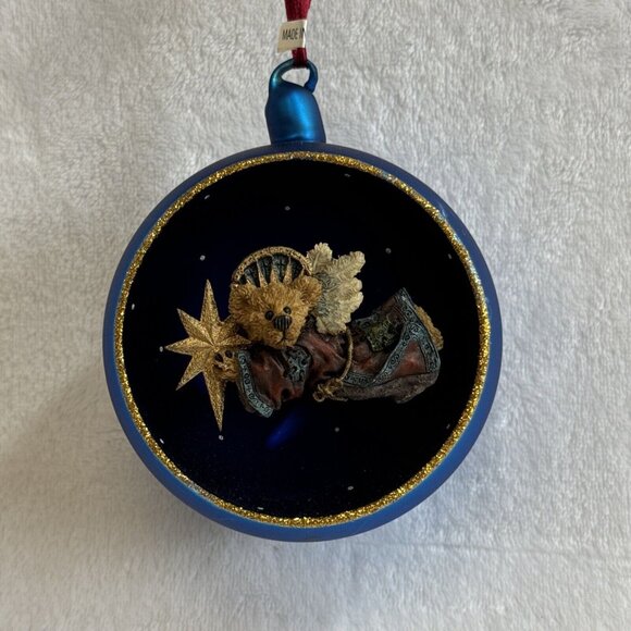 Limited Edition BOYDS BEAR 3D Glass Christmas Tree Hanging Ornament - Picture 1 of 7